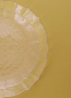 ASSIETTE A DESSERT EN VERRE ÉCLATANTE TRANSPARENT
