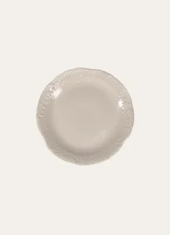 ASSIETTE À DESSERT EN GRÈS ORNEMENTÉ CREME