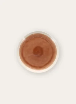 ASSIETTE À DESSERT EN GRÈS RÉACTIF MARRON