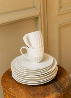 ASSIETTE À DESSERT EN PORCELAINE BLANC