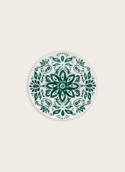 ASSIETTE À DESSERT EN PORCELAINE COLORÉE vert