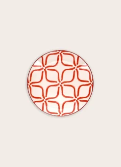 ASSIETTE À DESSERT EN PORCELAINE MOTIF ARABESQUE PAPRIKA