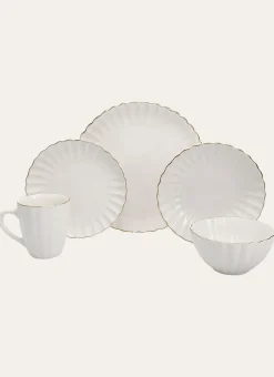 ASSIETTE PLATE CHARME BLANC / DORÉ