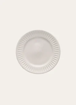 ASSIETTE PLATE EN FAÏENCE IVOIRE