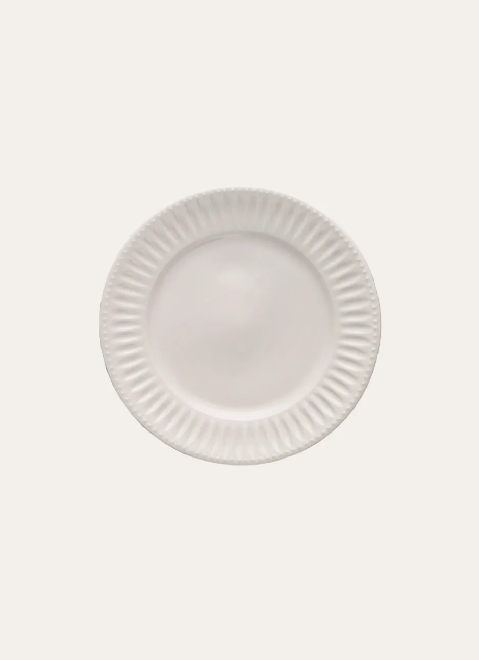 ASSIETTE PLATE EN FAÏENCE IVOIRE