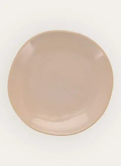 ASSIETTE PLATE EN GRÈS JAUNE
