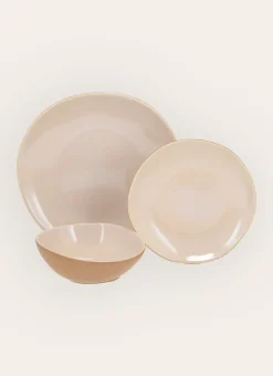 ASSIETTE PLATE EN GRÈS JAUNE