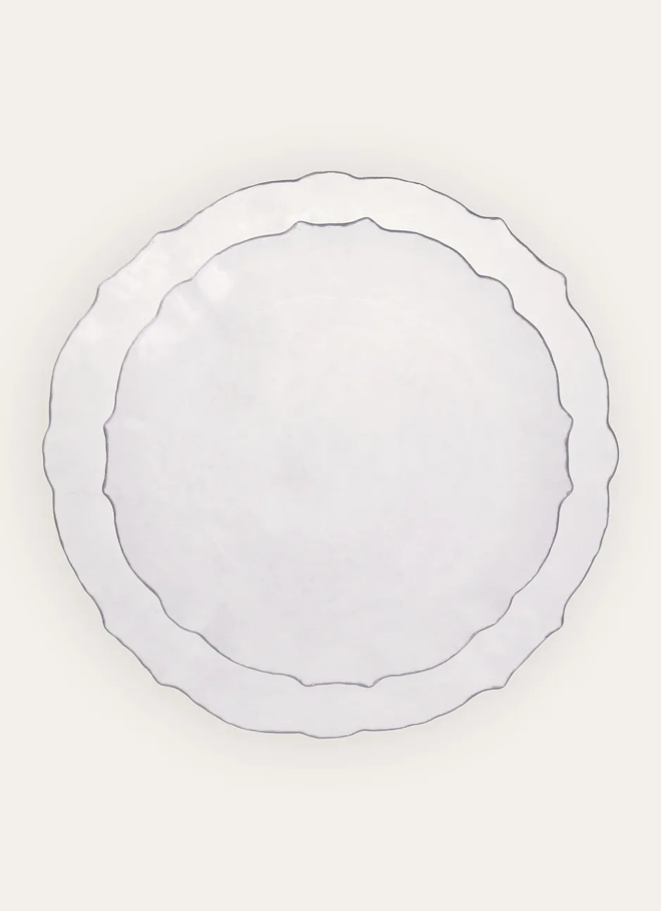ASSIETTE PLATE EN VERRE ÉCLATANTE TRANSPARENT