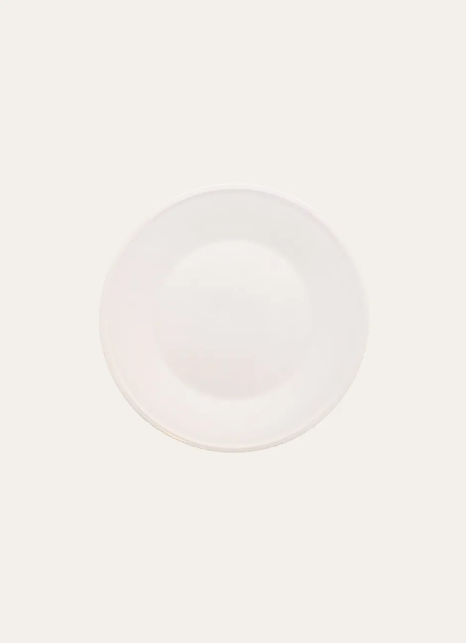 ASSIETTE PLATE UNIE EN FAÏENCE BLANC