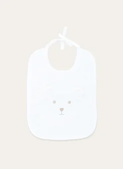 BAVOIR EN COTON ÉPONGE TÊTE D'OURS AVEC OREILLES BLANC