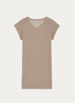 BIG TEE MANCHES COURTES EN COTON IMPRIMÉ ECRU