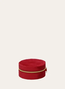 BOITE Â BIJOUX RONDE FRAMBOISE