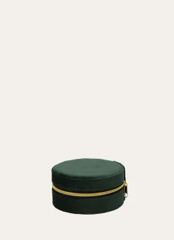BOITE Â BIJOUX RONDE VERT SAPIN