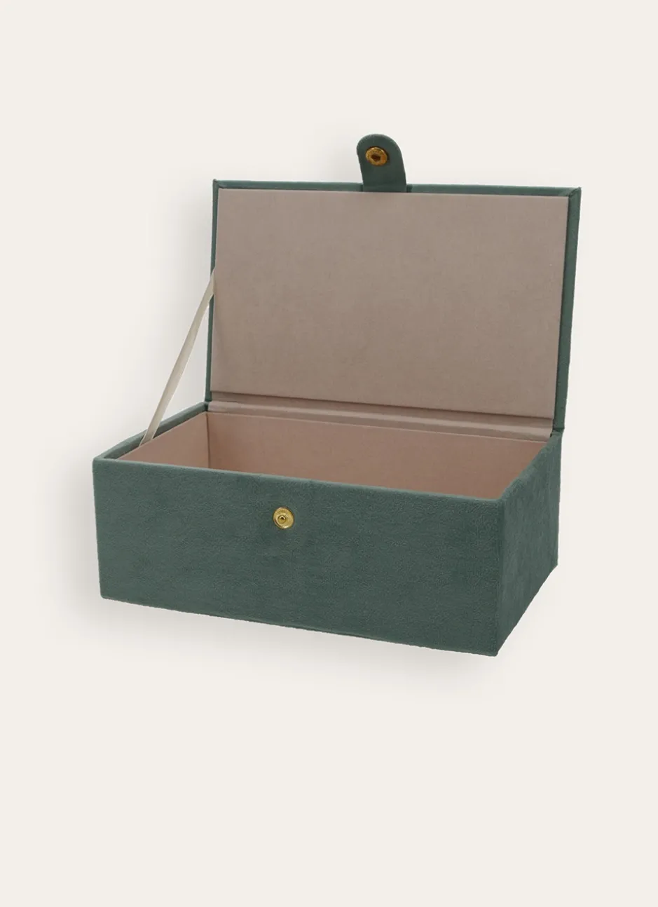 BOÎTE DE RANGEMENT EN VELOURS - GRANDE VERT D'EAU