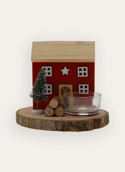 BOUGEOIR DE NOËL MAISON DANS LA FORÊT ROUGE