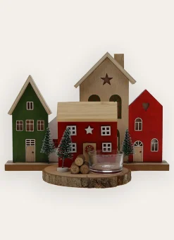 BOUGEOIR DE NOËL MAISON DANS LA FORÊT ROUGE