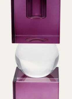 BOUGEOIR EN CRISTAL VIOLET/TRANSPARENT