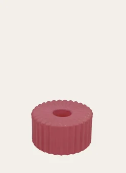 BOUGEOIR EN VERRE COLORÉ RÉVERSIBLE ROSE FONCE