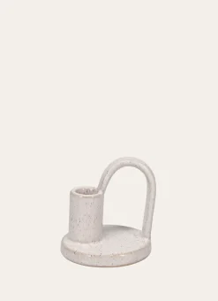 BOUGEOIR MOUCHETÉ AVEC ANSE ANTOINETTE CREME