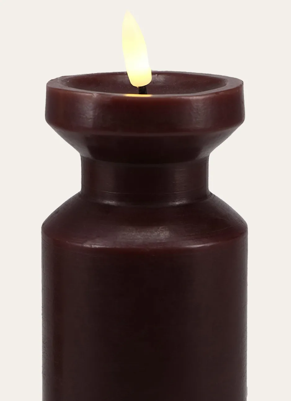 BOUGIE EN CIRE - MÈCHE LED CRAVAT BORDEAUX