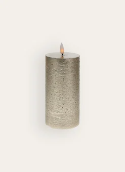 BOUGIE LED EN CIRE EFFET FLAMME VACILLANTE DORE