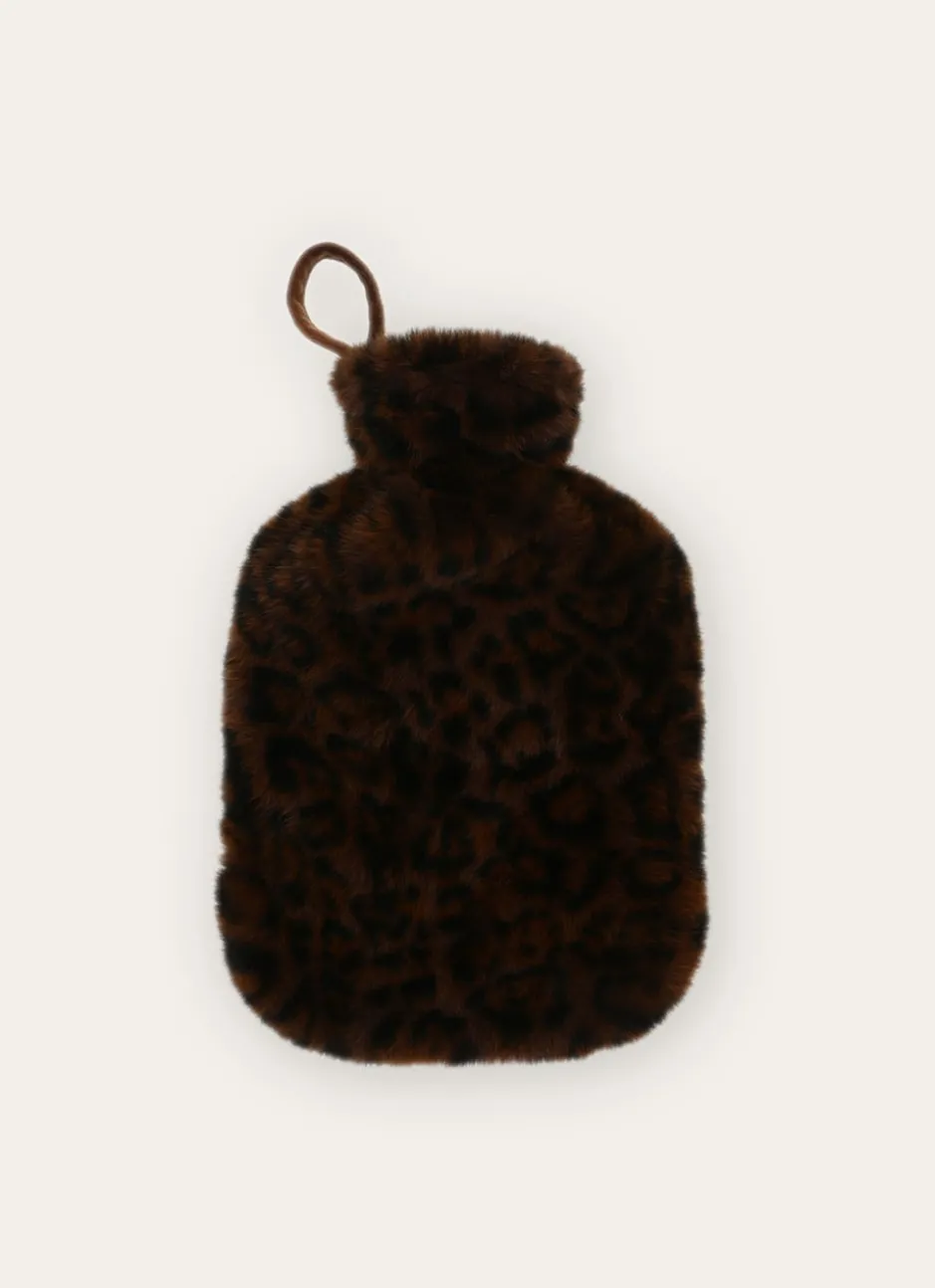 BOUILLOTTE EFFET FOURRURE PANTHERE NOIR