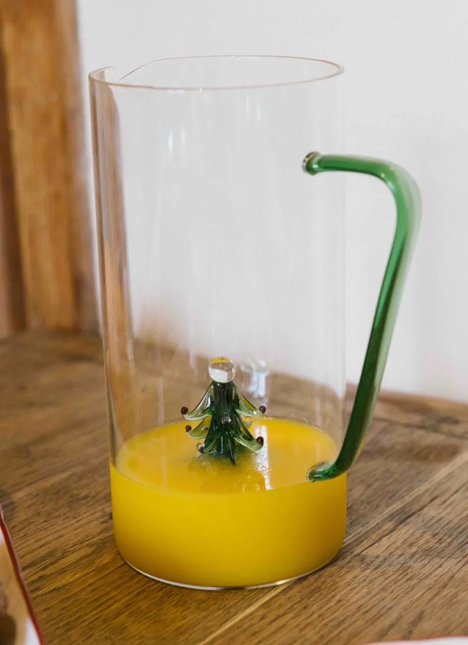 CARAFE DE NOËL AVEC UNE DÉCORATION SAPIN TRANSPARENT