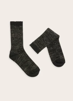 CHAUSSETTE UNIE HÉLÉNA NOIR/DORE
