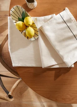 CHEMIN DE TABLE ETNI ÉCRU GRIS ANTHRACITE