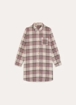 CHEMISE DE NUIT EN COTON FIL TEITNT CAROW MAUVE
