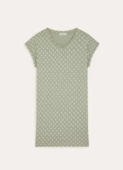 CHEMISE DE NUIT EN COTON MODAL IMPRIMÉ vert