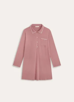 CHEMISE DE NUIT MANCHES LONGUES RIZIA ROSE