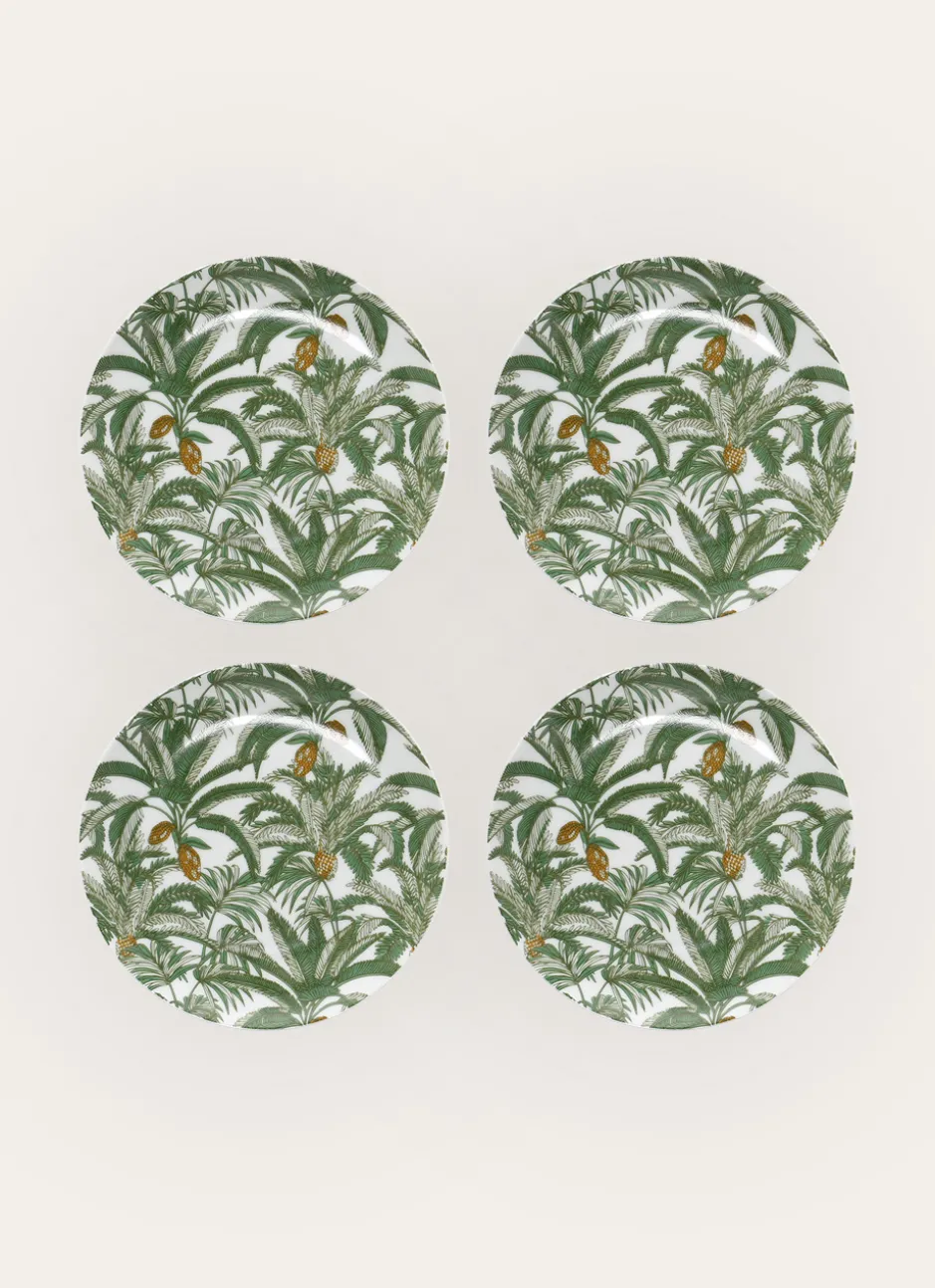 COFFRET DE 4 ASSIETTES À DESSERT - GAMME COCO vert