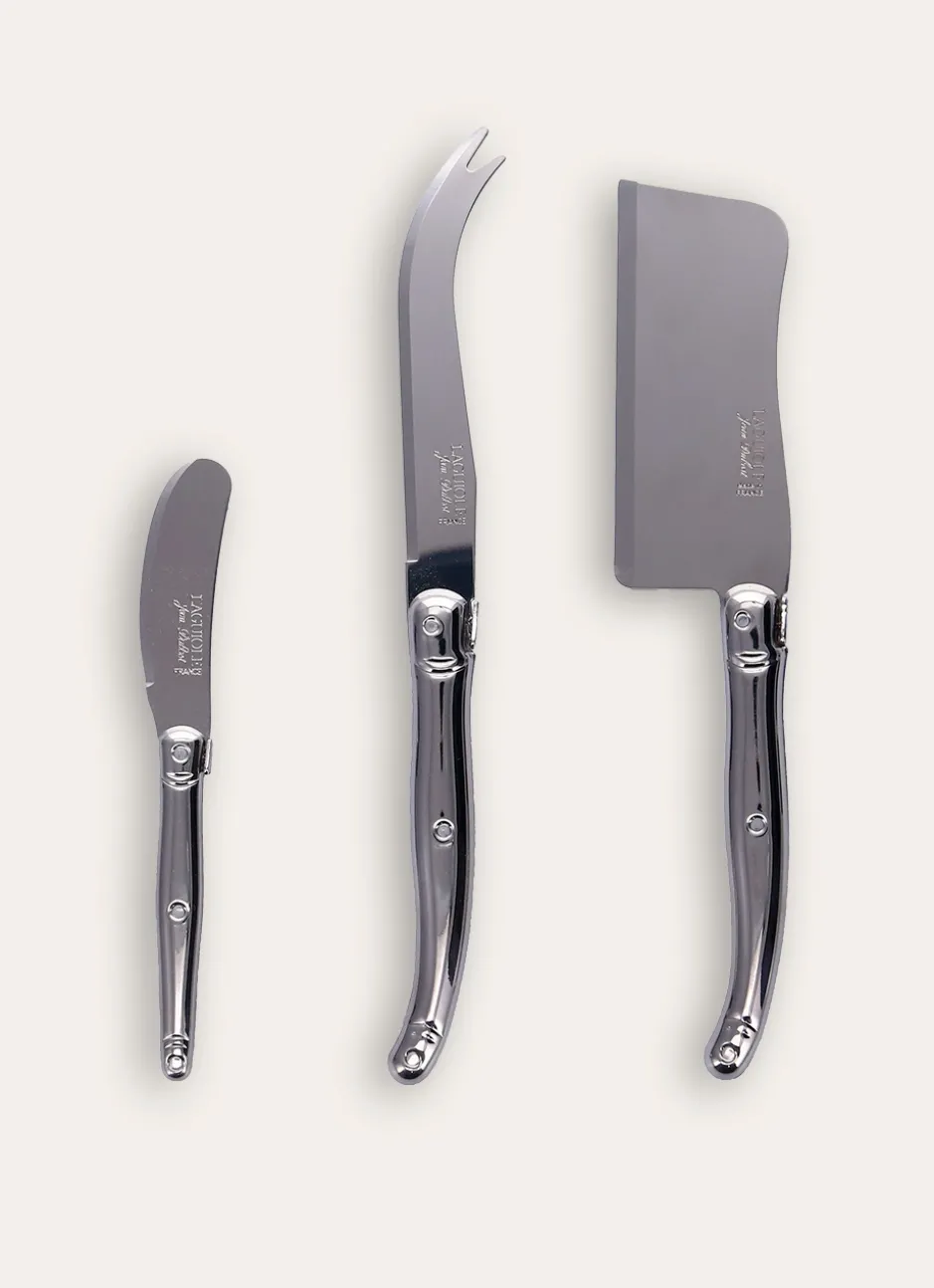 COFFRET DE 3 COUTEAUX A FROMAGE INOX INOX