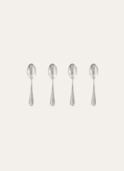 COFFRET DE 4 CUILLÈRES À CAFÉ RÉTRO ARGENT