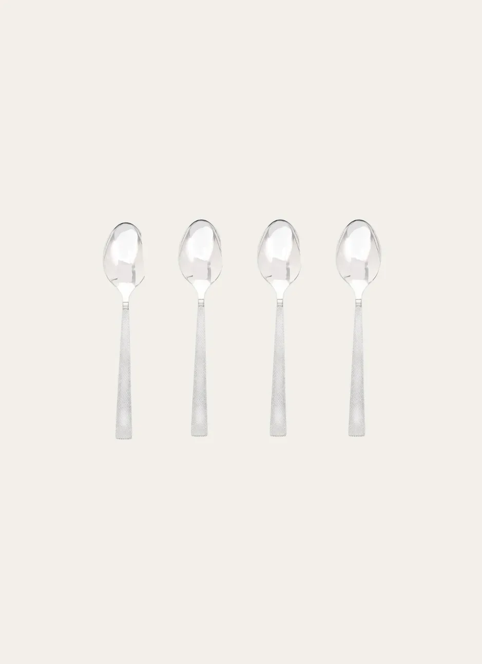 COFFRET DE 4 CUILLÈRES À SOUPE GRIS ARGENTÉ