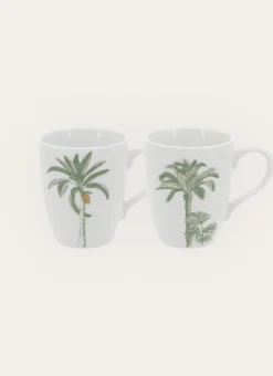 COFFRET 2 MUGS MOTIF VÉGÉTAL vert