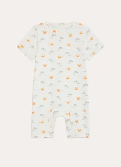 COMBISHORT EN COTON IMPRIMÉ CRABES ET POISSONS MULTICOLORE