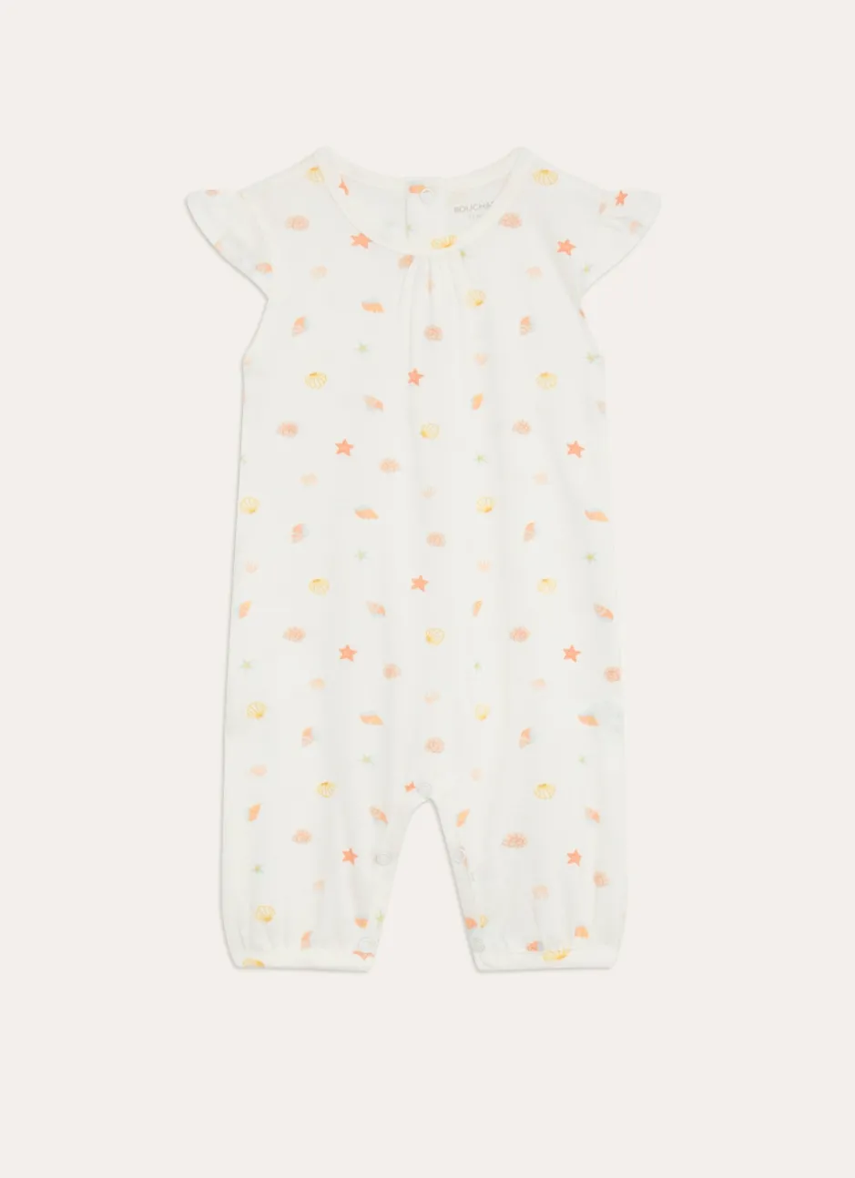 COMBISHORT EN COTON IMPRIMÉ PETITS COQUILLAGES MULTICOLORE