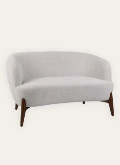 COSY CANAPÉ EN TISSU AVEC PIEDS EN BOIS BLANC/GRIS