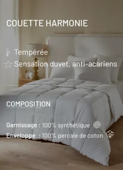 COUETTE HARMONIE 300 G/M² TEMPÉRÉE ANTI-ACARIENS BLANC