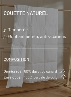COUETTE NATUREL TEMPÉRÉE BLANC
