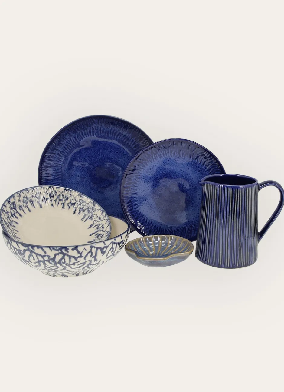 COUPELLE COQUILLAGE EN GRÈS KONKANI BLEU