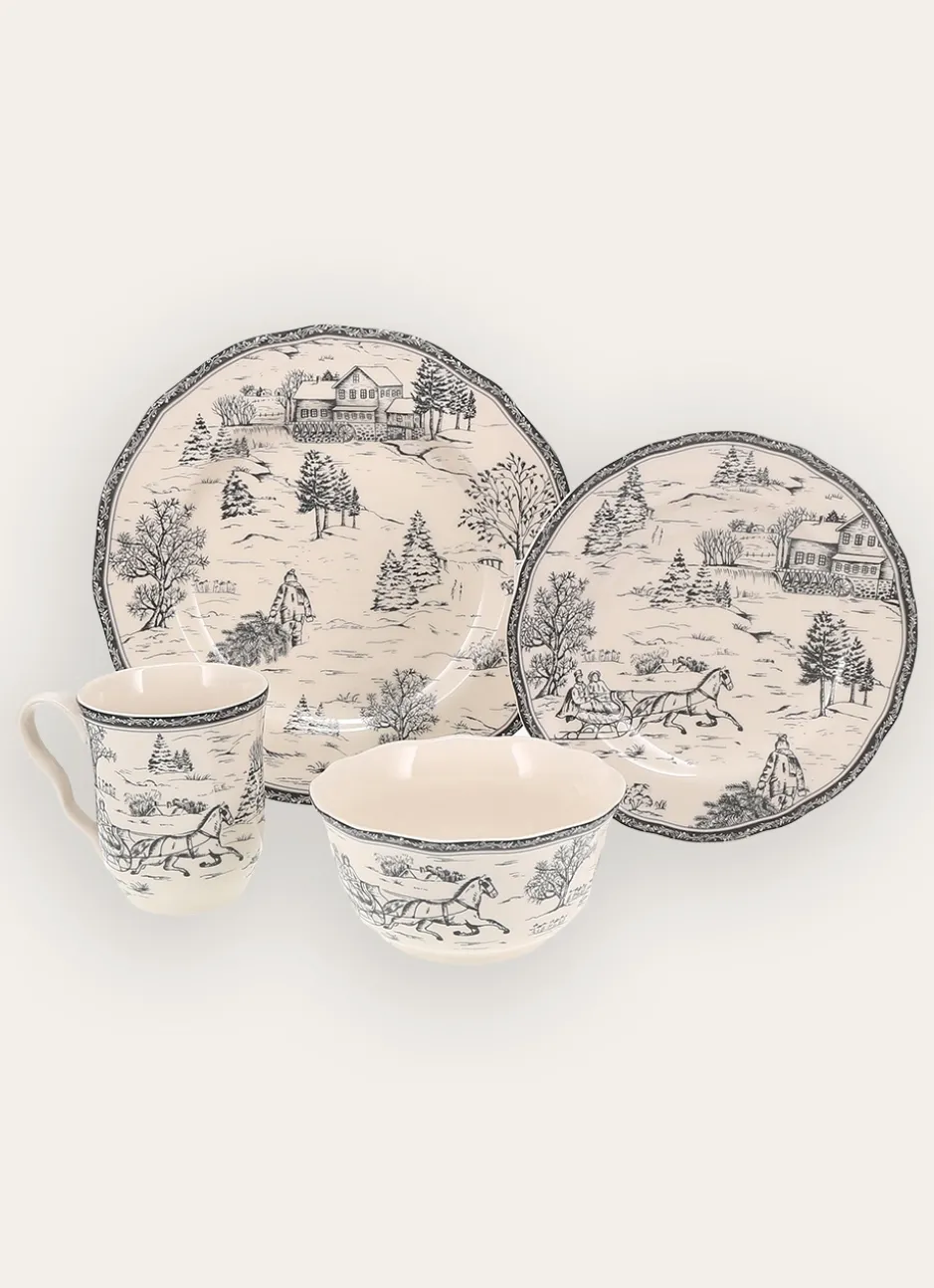 COUPELLE EN GRÈS MOTIF HIVERNAL SYLVAINE GRIS