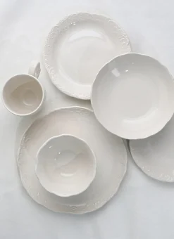 COUPELLE EN GRÈS ORNEMENTÉ CREME