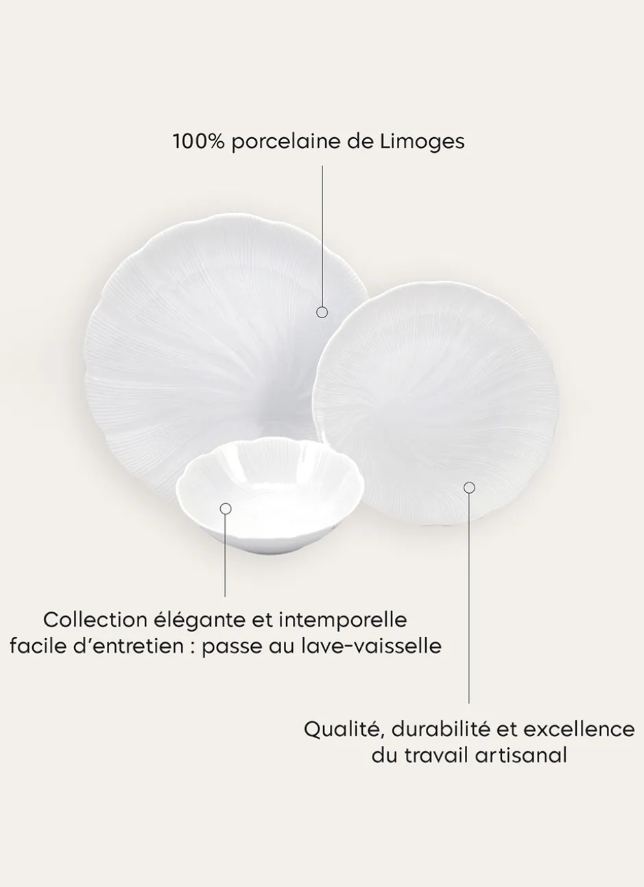 COUPELLE EN PORCELAINE DE LIMOGES TAHITI BLANC
