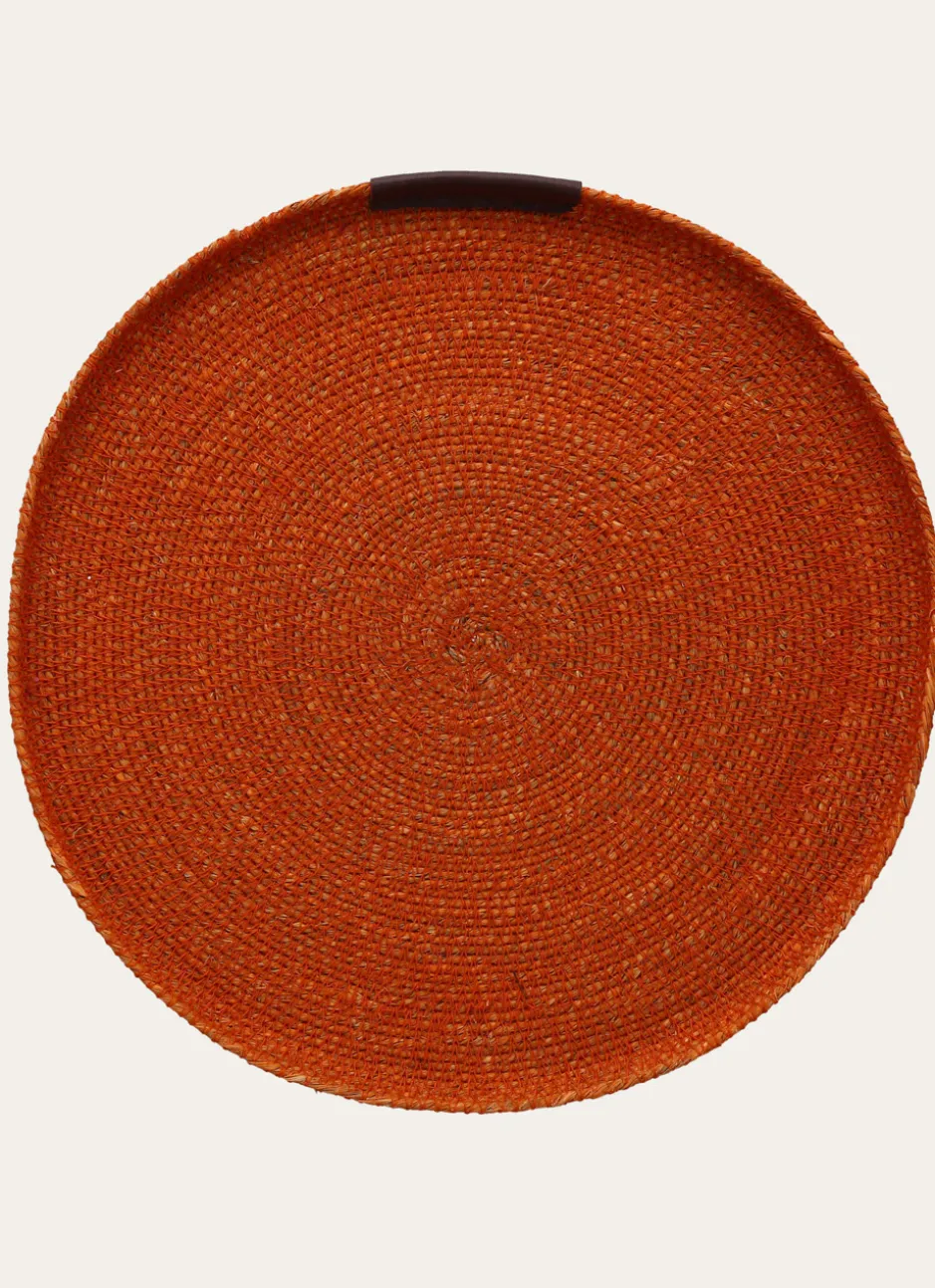 COUPELLE RONDE EN FIBRES NATURELLES GRAND FORMAT ORANGE