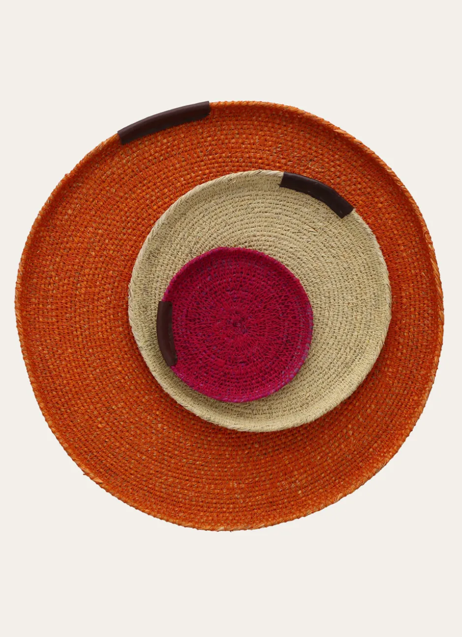 COUPELLE RONDE EN FIBRES NATURELLES GRAND FORMAT ORANGE