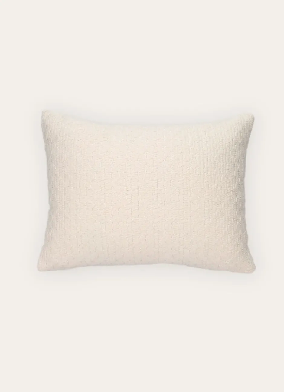 COUSSIN BRODÉ UNI THEO BLANC CASSE