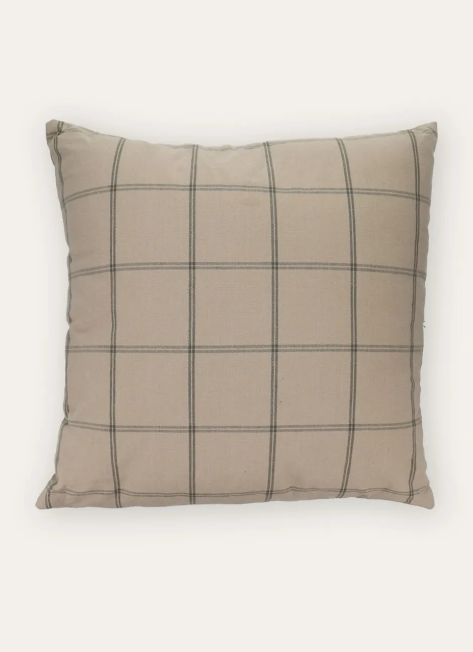 COUSSIN À CARREAUX BEIGE/KAKI